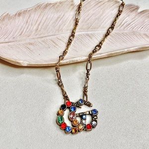 Gucci vintage multi color GG necklace